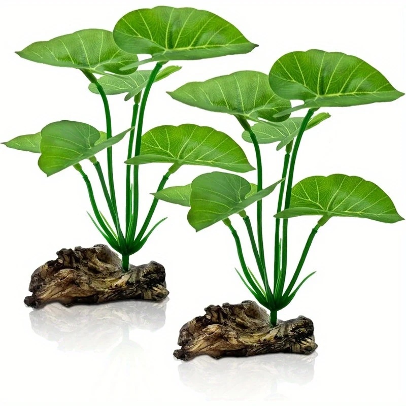 Aquarium Fish Low Maintenance - 1 PC ประดิษฐ์ Aquarium พืชที่สมจริงลอยใบทนทาน Stem,สัตว์เลื้อยคลาน