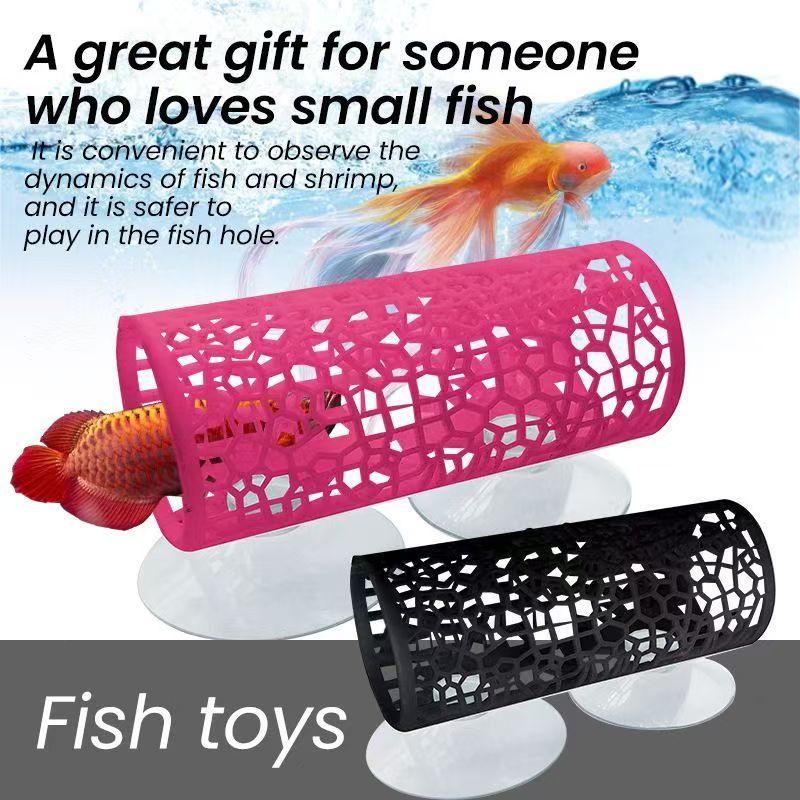 Fish Toys For Aquarium - อุโมงค์ปลาสำหรับตู้ปลา ของเล่นอุโมงค์ปลาเบต้า ที่หลบซ่อนและสนามเด็กเล่นสำหรับปลาเบต้า กัปปี้ และปลาที่กินอาหารจากพื้น