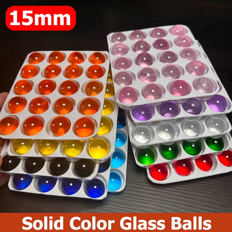 Aquarium Fish Ball - ลูกแก้วสีพื้น 10/20 ชิ้น เส้นผ่านศูนย์กลาง 15 มม.