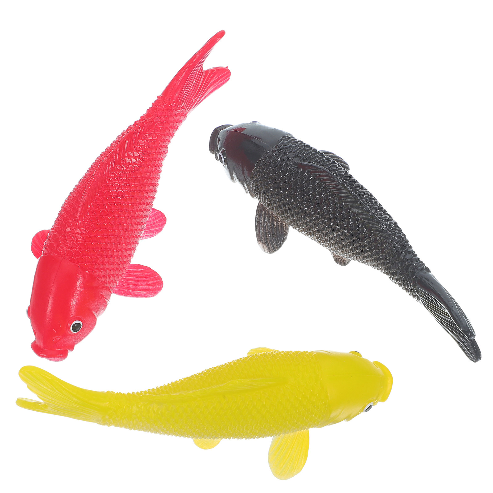 Fish Toys For Aquarium - ของเล่นปลาประดิษฐ์ 3 ชิ้น รูปปลาพลาสติกเหมือนจริง ของตกแต่งตู้ปลา ปลาทอง