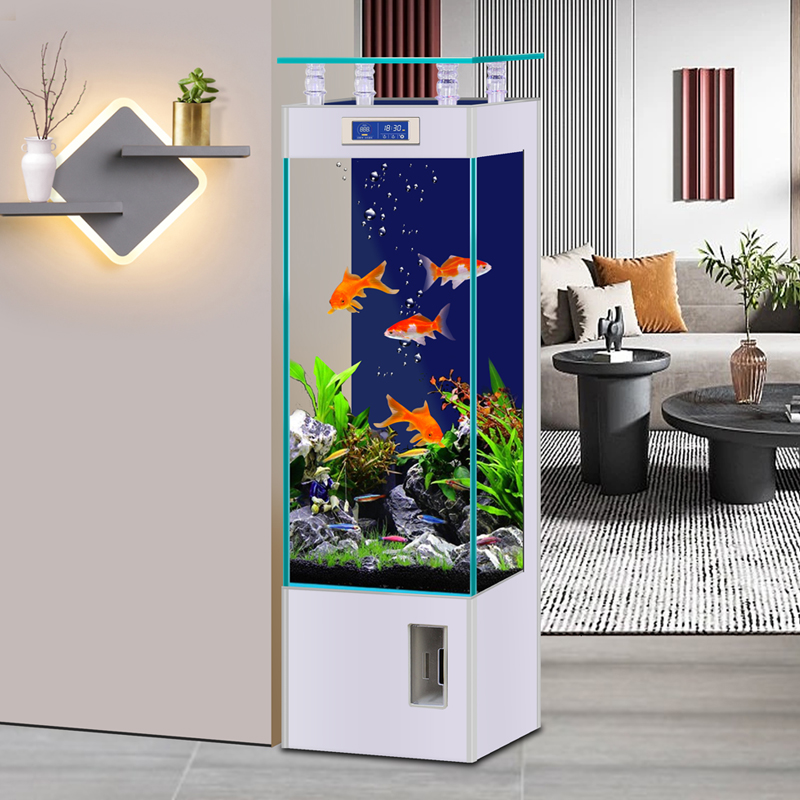 Aquarium Fish Low Maintenance - ตู้ปลาตั้งพื้นขนาดเล็กถึงกลาง กระจกใสพิเศษ ดูแลง่าย ไม่ต้องเปลี่ยนน้ำ เหมาะสำหรับห้องนั่งเล่น