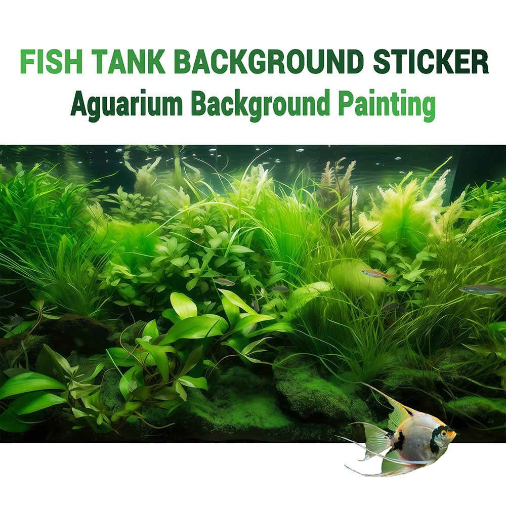 Aquarium Fish Paradise - วอเตอร์กราสพาราไดซ์，ภาพวาดพื้นหลังตู้ปลา, สติกเกอร์ตู้ปลา, สติกเกอร์ตู้สัตว์เลื้อยคลาน，HD, มีกาวในตัว，ของตกแต่งภูมิทัศน์