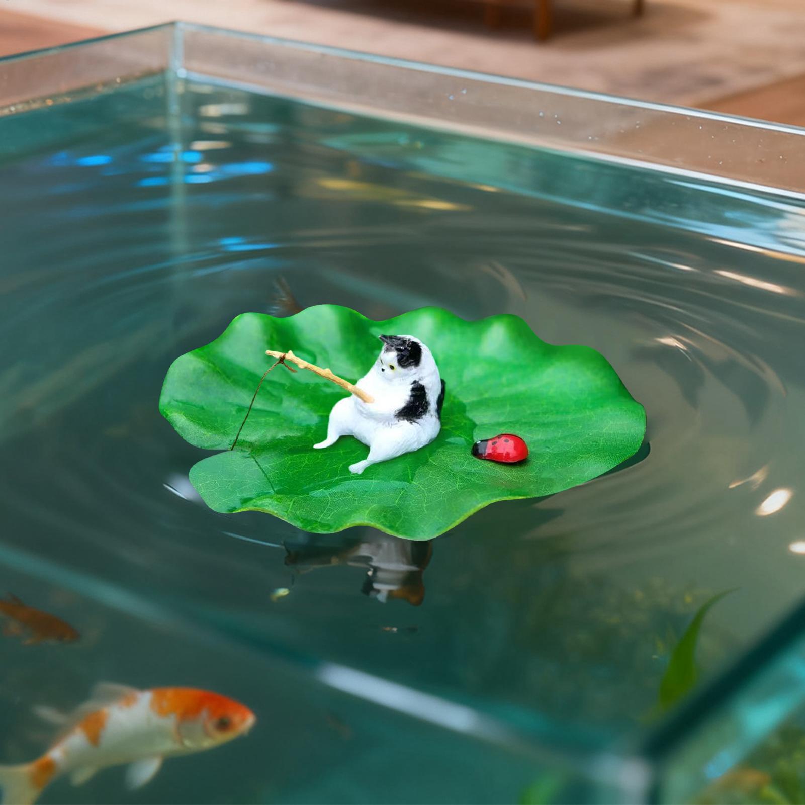 Fish Toys For Aquarium - ของตกแต่งตู้ปลา แมวลอยน้ำ ตกปลา ของตกแต่งตู้ปลา รุ่นจำลอง สำหรับผู้ที่ชื่นชอบ
