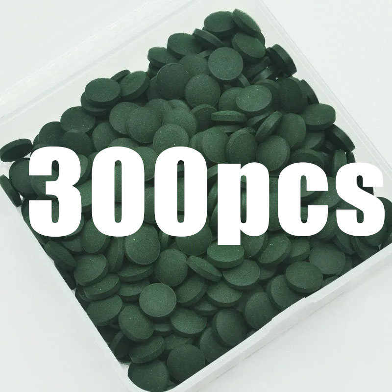 Aquarium Fish Food - เม็ดสาหร่ายสไปรูลิน่าบริสุทธิ์สูง 50-300 ชิ้น สาหร่ายเกลียวเสริมสารอาหาร อาหารสัตว์เลี้ยงยอดนิยม อาหารปลา