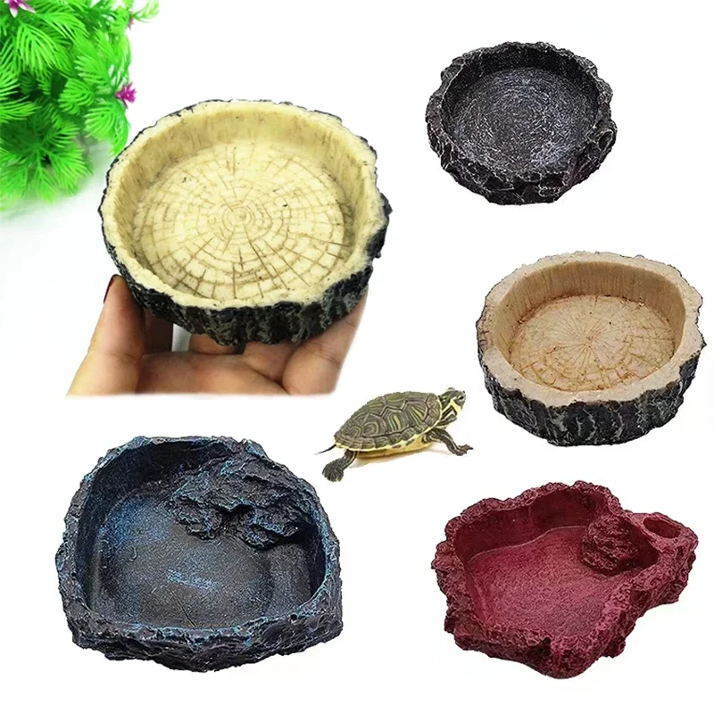 Aquarium Fish Food - สัตว์เลี้ยงสัตว์เลื้อยคลาน Feeder ชามเรซิ่น Aquarium อ่างล้างหน้าอาหารหม้อน้ําสัตว์เลื้อยคลานเต่าเต่าแมงป่อง Lizard