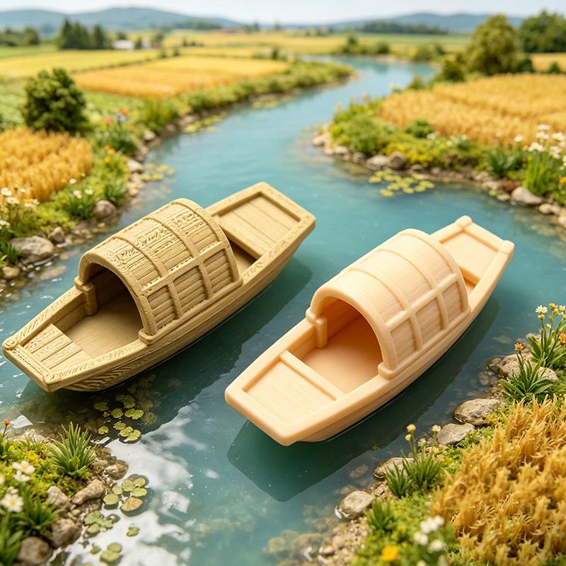 Aquarium Mini Fish - 【S】โมเดลเรือจำลองขนาดเล็ก ของตกแต่งไมโครแลนด์สเคป สำหรับตู้ปลา บอนไซ น้ำพุ ตกแต่งตู้ปลา