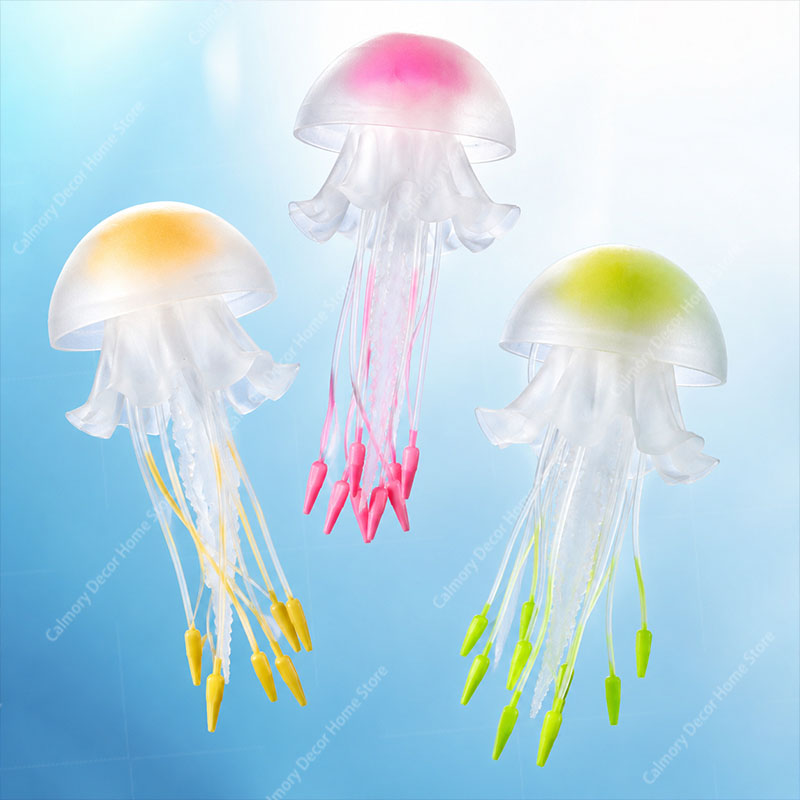 Fish Toys For Aquarium - ของตกแต่งตู้ปลาแมงกะพรุนเรืองแสงจำลอง สร้างสรรค์ สวยงาม ขนาดเล็ก สำหรับตกแต่งใต้น้ำ
