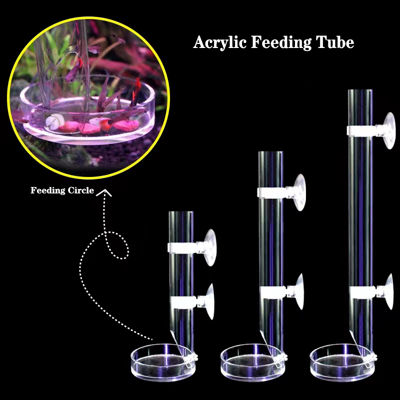 Aquarium Fish Food - 1ชิ้นตัวป้อนอาหารตู้ปลาอะคริลิกใสอ่างเลี้ยงปลากุ้งหอยทากกุ้งอุปกรณ์ให้อาหารตู้ปลา