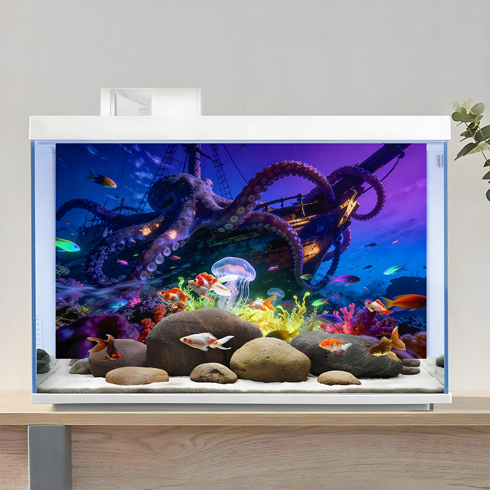สติกเกอร์ติดพื้นหลังตู้ปลา ลาย - Aquarium Fish Paradise บทวิจารณ์และราคา