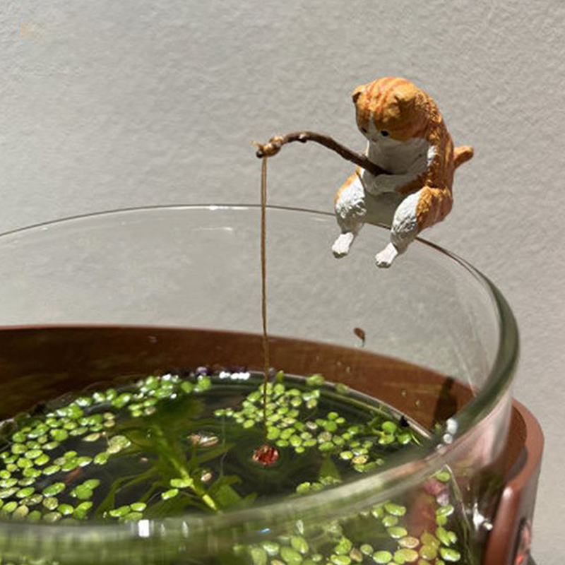ของตกแต่งตู้ปลาแบบแขวนรูปแมวตก - Aquarium Mini Fish บทวิจารณ์และราคา