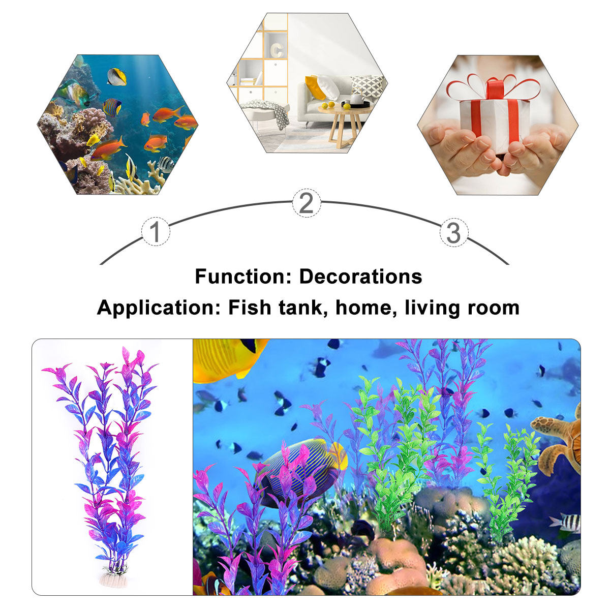 ชุดต้นไม้น้ำปลอม 10 ชิ้น 5 ต้น - Aquarium Fish Low Maintenance บทวิจารณ์และราคา