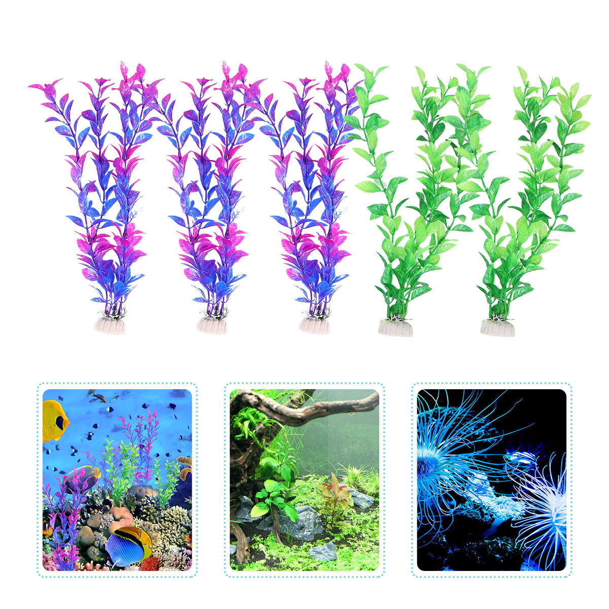 ชุดต้นไม้น้ำปลอม 10 ชิ้น 5 ต้น - Aquarium Fish Low Maintenance บทวิจารณ์และราคา