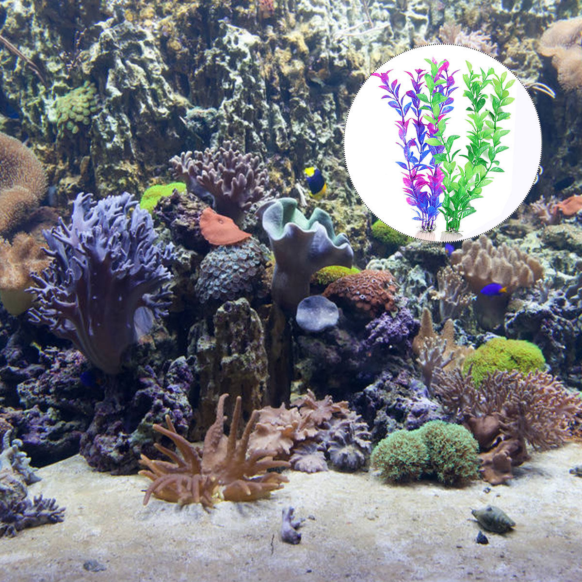 ชุดต้นไม้น้ำปลอม 10 ชิ้น 5 ต้น - Aquarium Fish Low Maintenance บทวิจารณ์และราคา