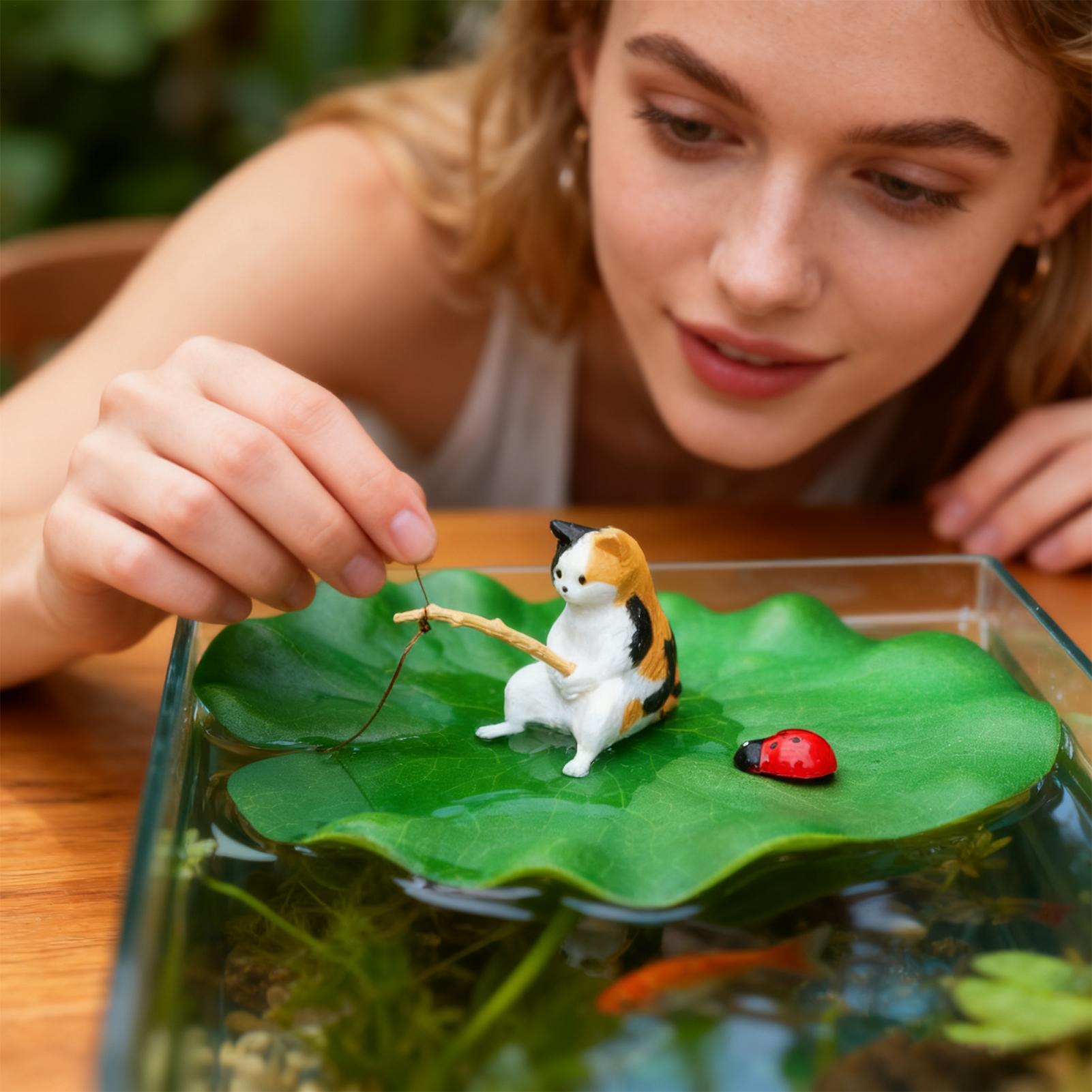ของตกแต่งตู้ปลา แมวลอยน้ำ ตกปล - Fish Toys For Aquarium บทวิจารณ์และราคา