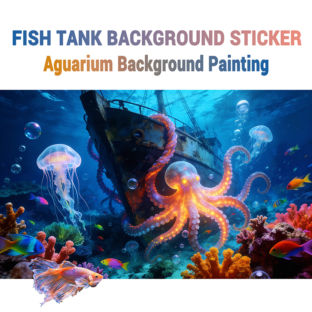 สติกเกอร์ติดพื้นหลังตู้ปลา ลาย - Aquarium Fish Paradise บทวิจารณ์และราคา